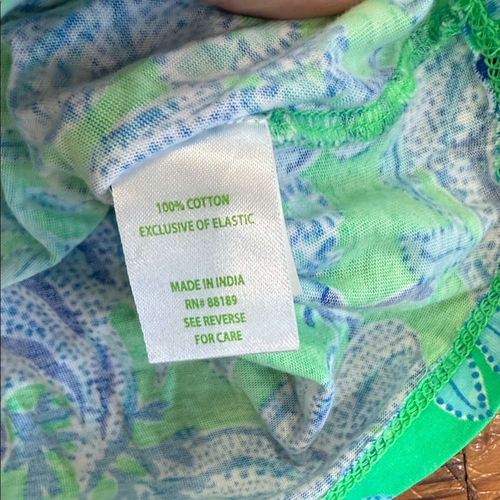 Lilly Pulitzer Vibrant Blue Floral Of The Shoulder Blouse Top Shirt Size Large - Picture 3 of 10